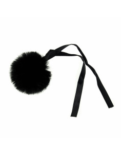 Faux fur pompom 6 cm - Black