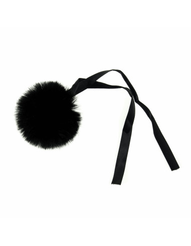 Faux fur pompom 6 cm - Black