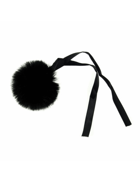 Faux fur pompom 6 cm - Black