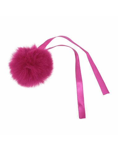 Faux fur pompom 6 cm - Cherry