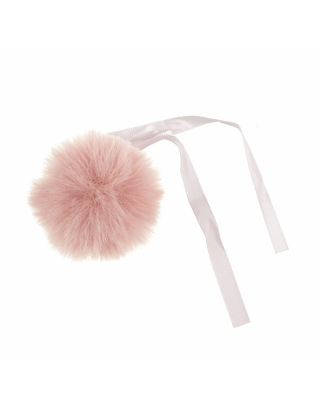 Faux fur pompom 6 cm - Light pink