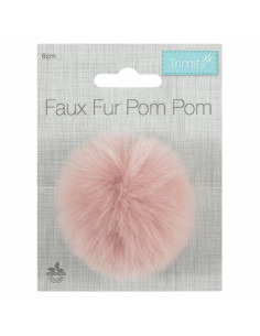 Faux fur pompom 6 cm - Light pink 2