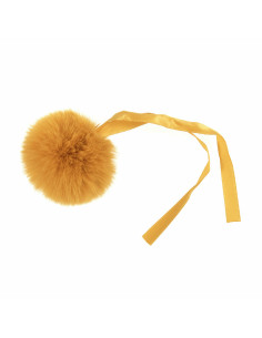6 cm faux fur pompom - Mustard