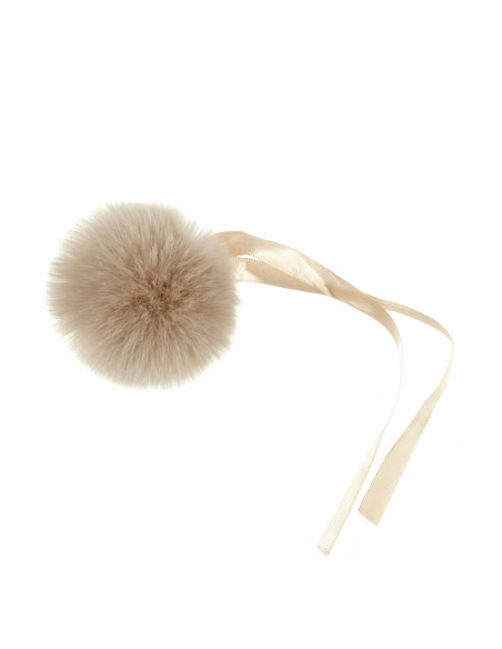 Faux fur pompom 6 cm - Natural