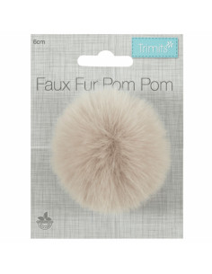 Faux fur pompom 6 cm - Natural 2