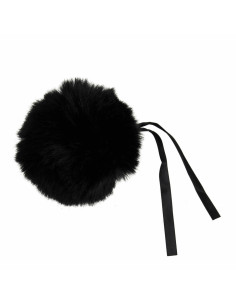 Faux fur pompom 11 cm - Black