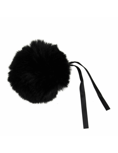 Faux fur pompom 11 cm - Black