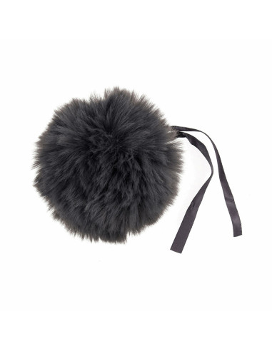 Faux fur pompom 11 cm - Gray