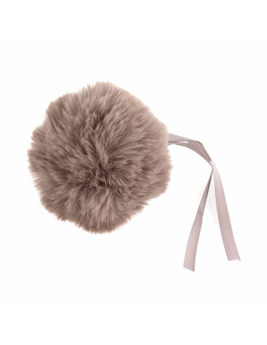 Faux fur pompom 11 cm - Mink