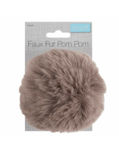 Faux fur pompom 11 cm - Mink 2