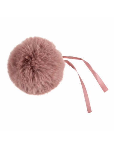 Faux fur pompom 11 cm - Old pink