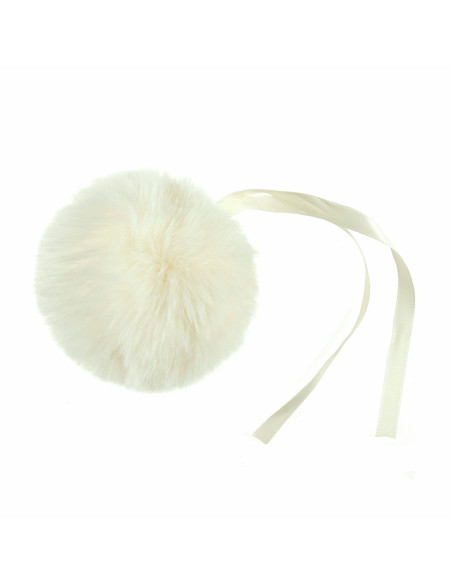 Faux fur pompom 11 cm - Cream