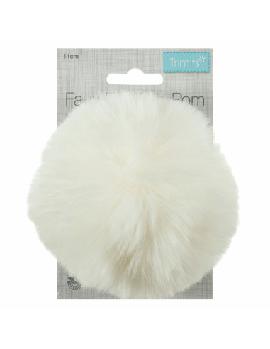 Faux fur pompom 11 cm - Cream
