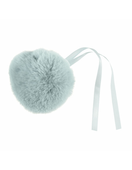Faux fur pompom 11 cm - Blue gray