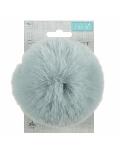 Faux fur pompom 11 cm - Blue gray 2