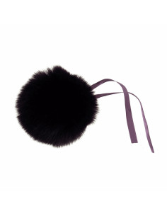 Faux fur pompom 11 cm - Eggplant
