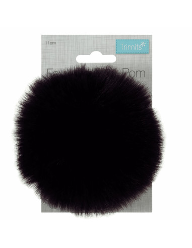 Faux fur pompom 11 cm - Eggplant