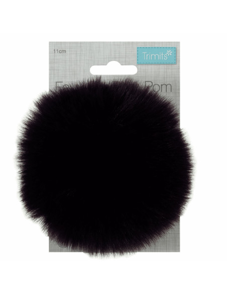 Faux fur pompom 11 cm - Eggplant