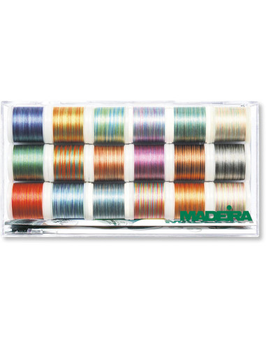 Box of Polyneon 40 Multicolor Embroidery Threads Madeira