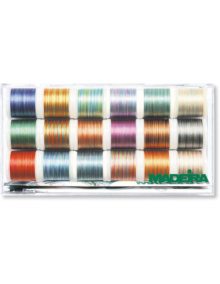 Box of Polyneon 40 Multicolor Embroidery Threads Madeira