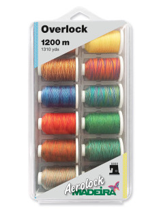 Box of 12 cones for overlocker Aerolock No. 125 Madeira - Multicolor