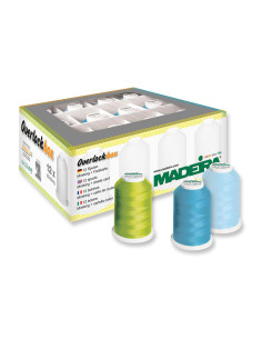 Box of 12 cones for Overlockbox Madeira serger - Apple & Blue
