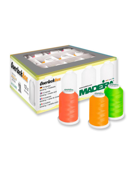 Box of 12 cones for Overlockbox Madeira serger - Neon box