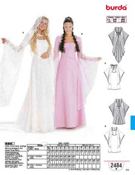 Fairy Dress Pattern - Burda 2484