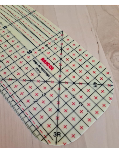 Hot ironing rule for hems 30 x 10 cm