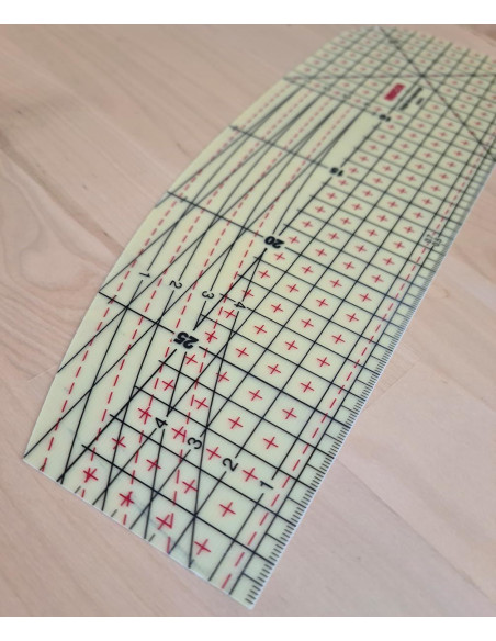 Hot ironing rule for hems 30 x 10 cm