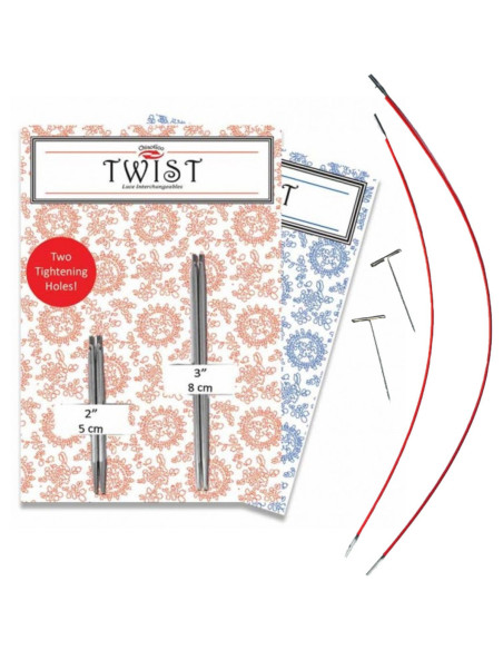 Twist Lace Short Chiaogoo tips and cables combo