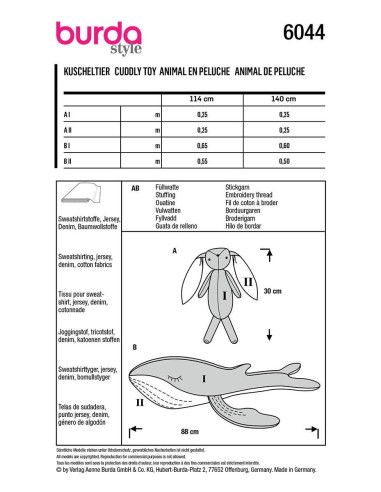 Stuffed Animal Pattern - Burda 6044