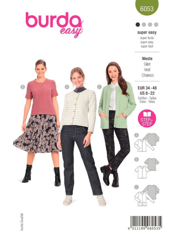 Vest pattern - Burda 6053
