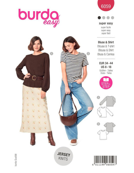 T-shirt and blouse pattern - Burda 6059