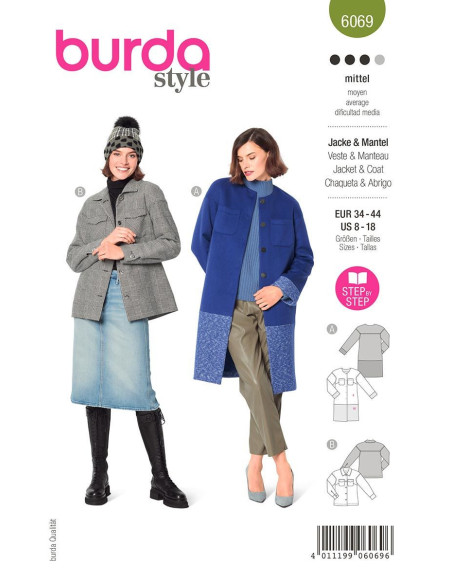 Coat and jacket pattern - Burda 6069