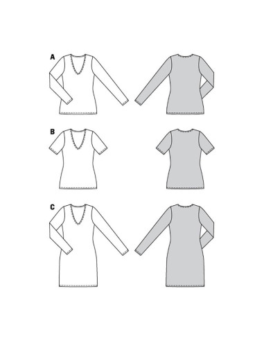 T-shirt and dress pattern - Burda 6075