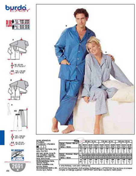 Pajama pattern - Burda 2691