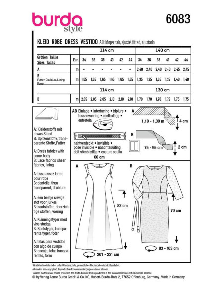 Dress pattern - Burda 6083