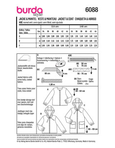 Jacket and coat pattern - Burda 6088 2