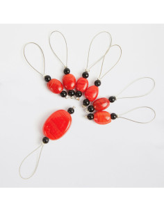 Set of 7 KnitPro stitch markers - Tangerine