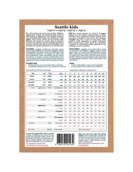 Seattle Kids Legging or Jegging Pattern - Ikatee