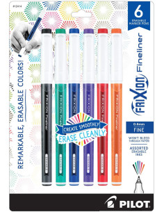 Set of 6 Pilot FriXion Fineliner felt-tip pens