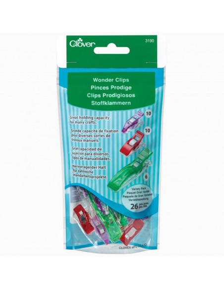 Pack of 26 Prodige Clover Clips - Assorted Sizes