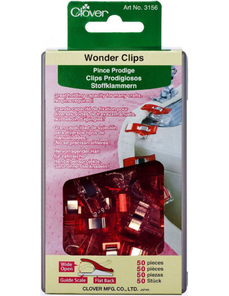 Box of 50 Prodige Clover Clips - Red