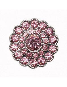 Set of 4 Rhinestone Buttons 17 mm - Pink 2