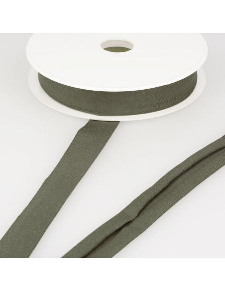 Dark khaki viscose jersey bias