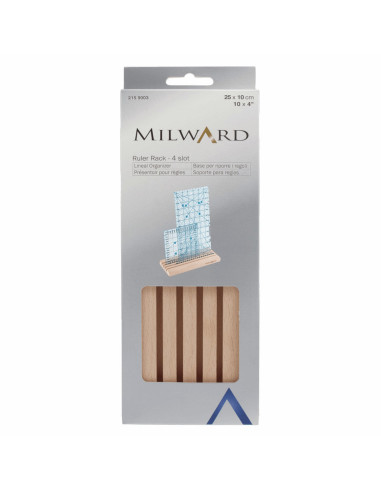 Wooden case with 4 slots for patchwork rulers