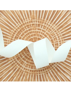 Polyester strap with cotton appearance - White