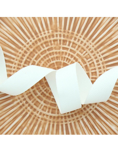 Polyester strap with cotton appearance - White