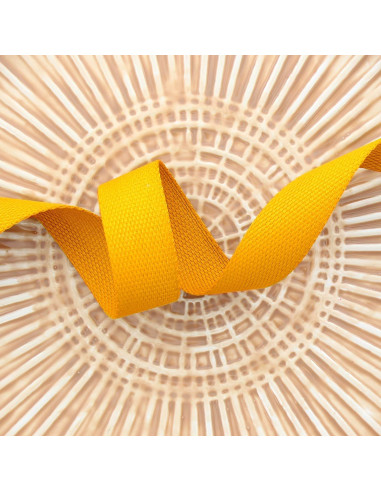 Polyester strap with cotton appearance - Mustard